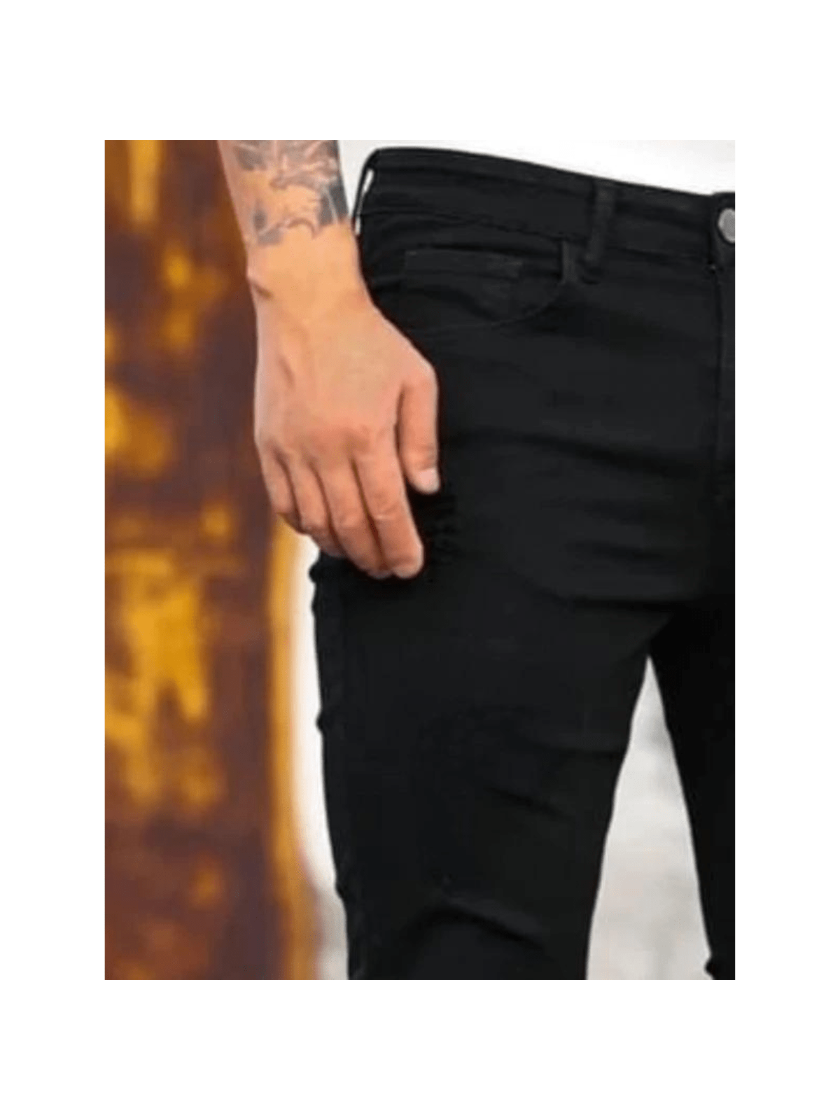 Calça Jeans Masculina Preta Skinny Original Elastano Lycra Reforçada