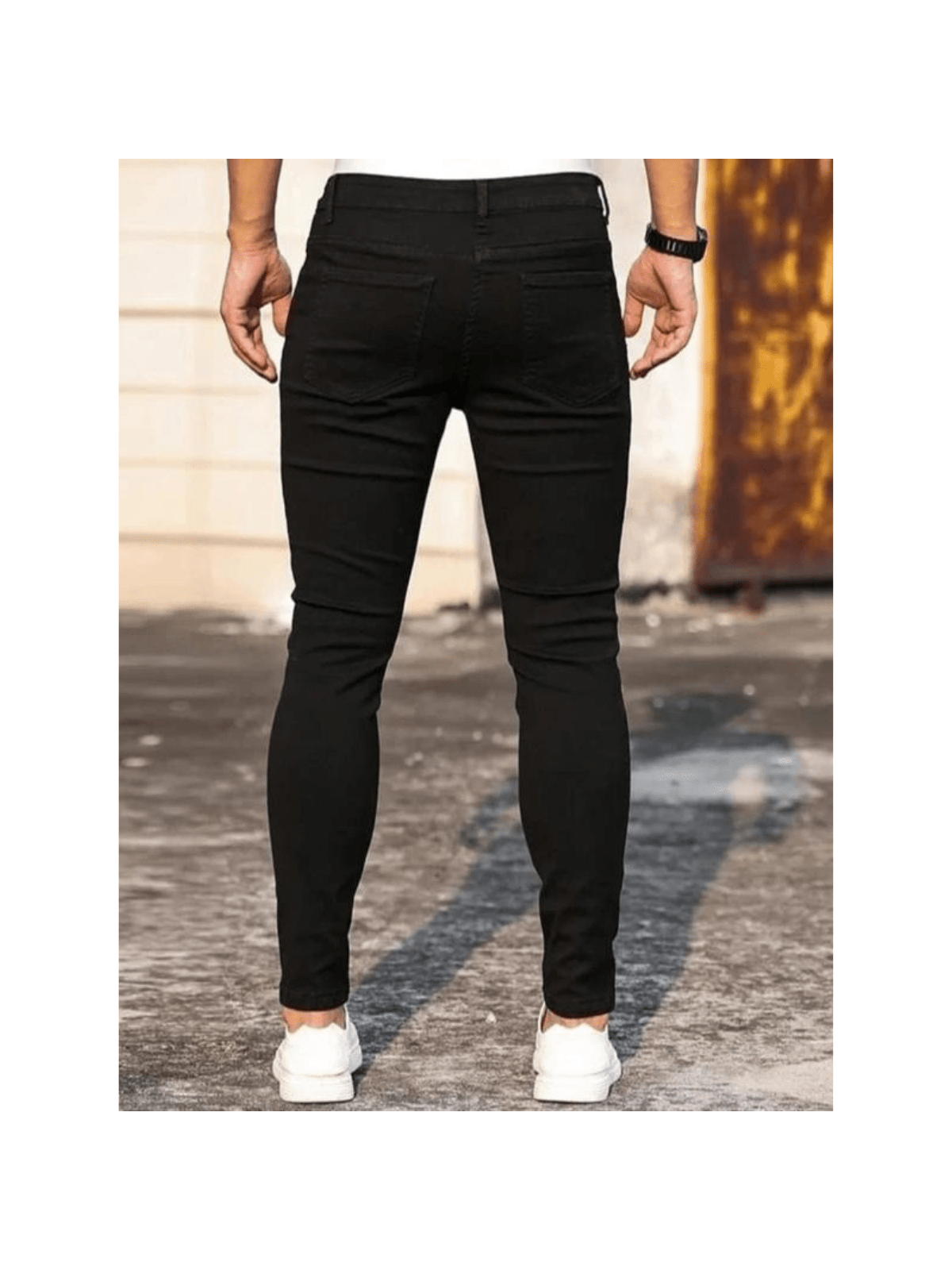 Calça Jeans Masculina Preta Skinny Original Elastano Lycra Reforçada