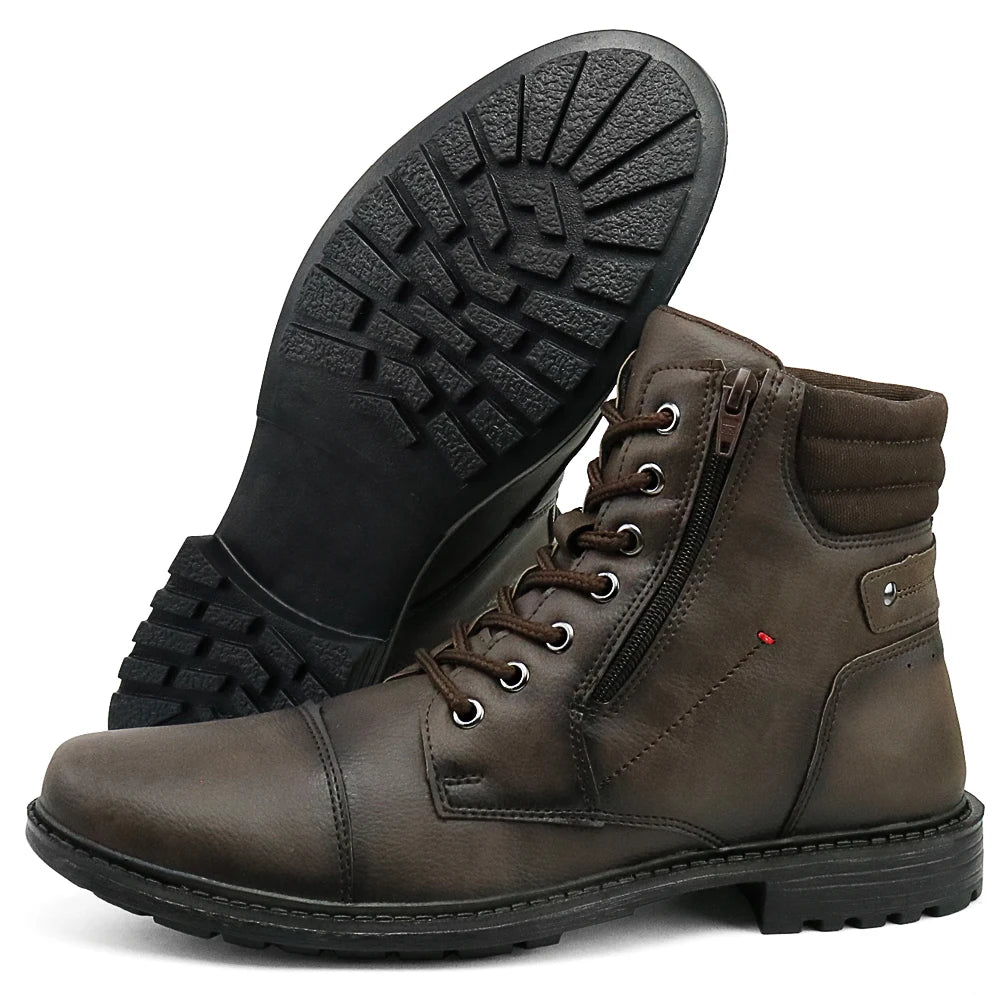 Bota Masculina Casual Adventure Com Zíper Lateral