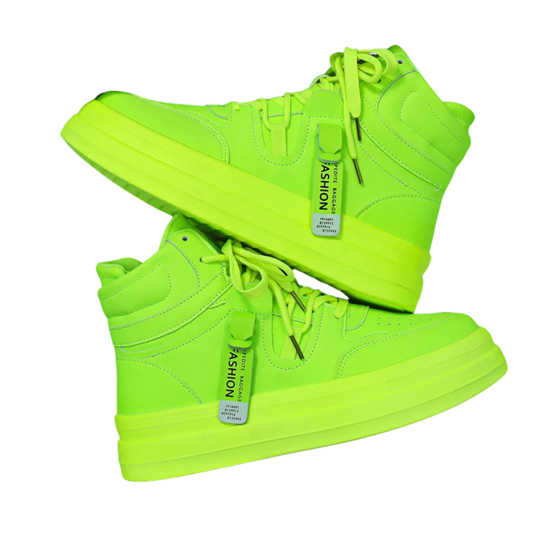 Tênis Sneaker Neon Force Cano Alto Masculino verde neon