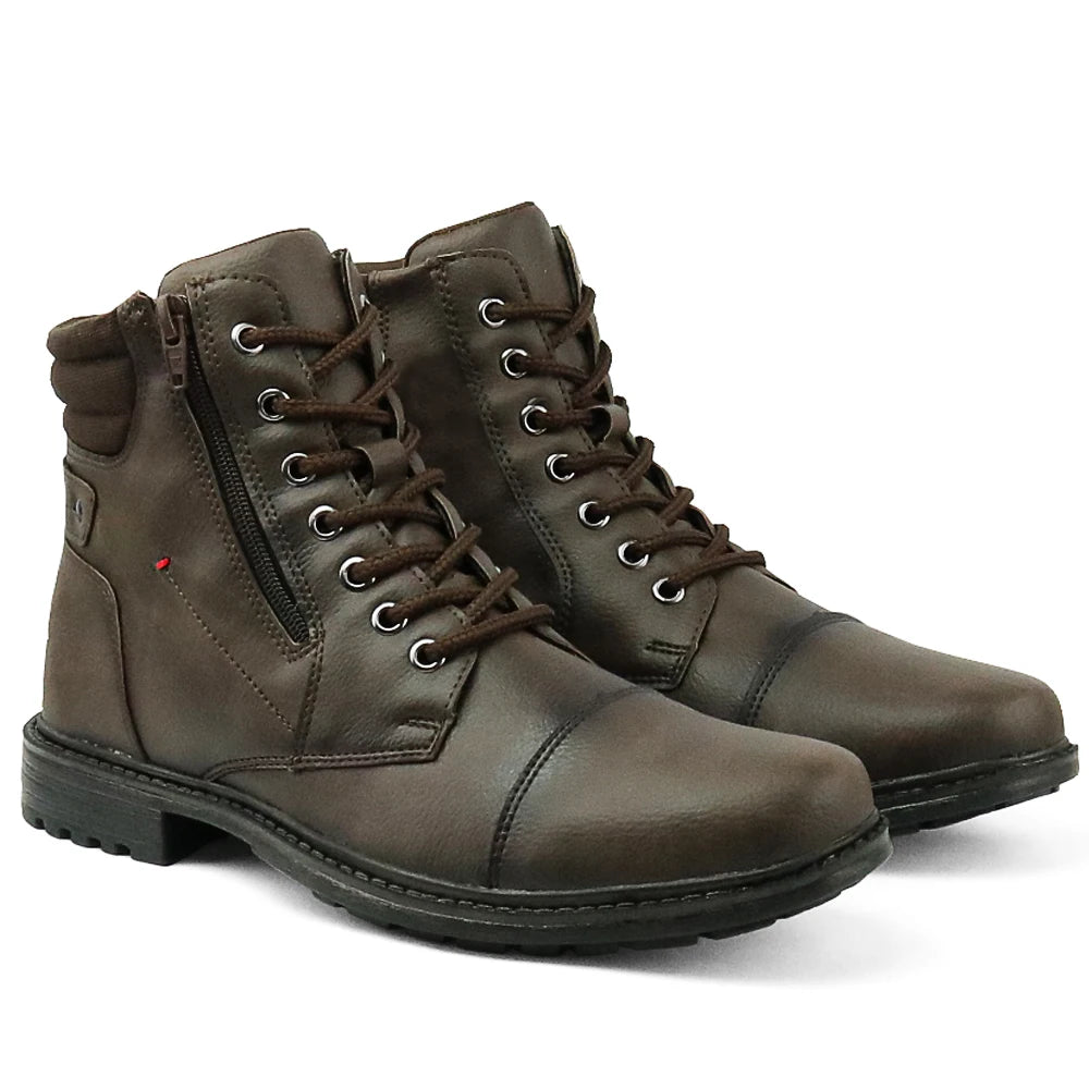 Bota Masculina Casual Adventure Com Zíper Lateral